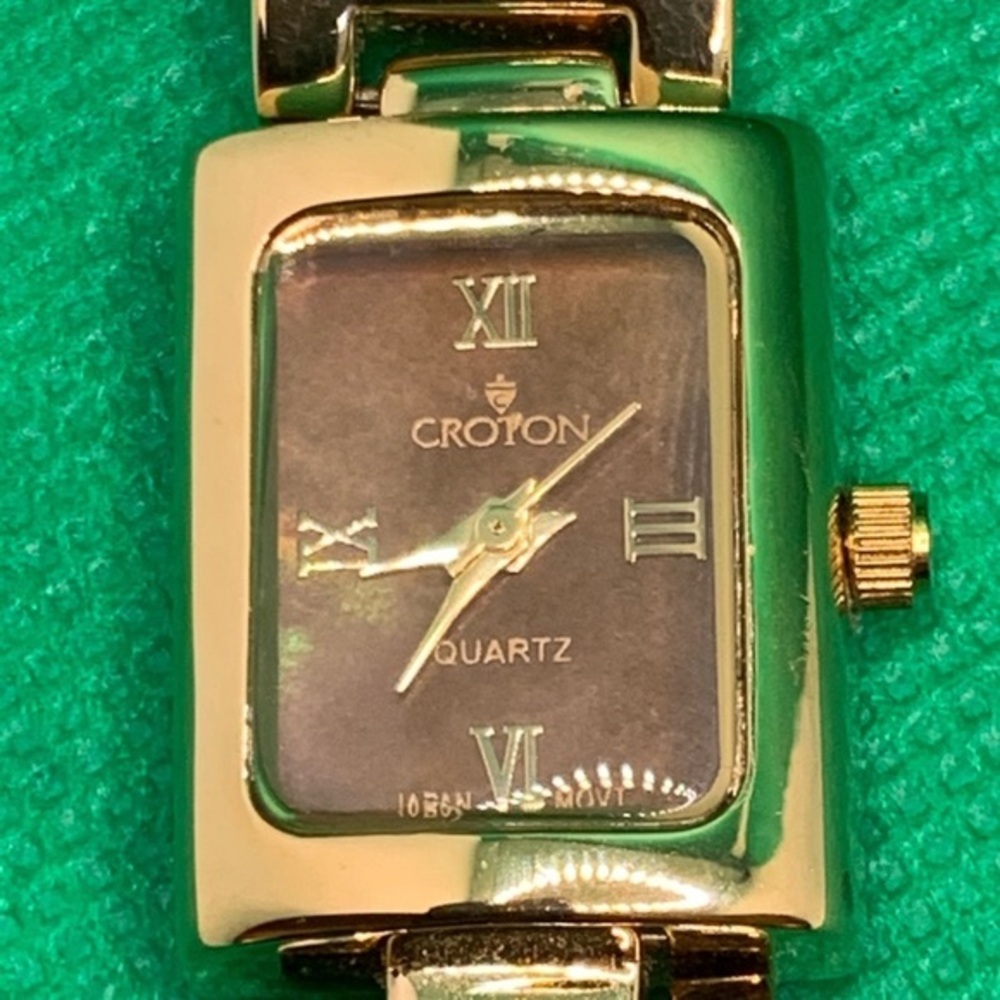 Croton ladies watch gold and brown